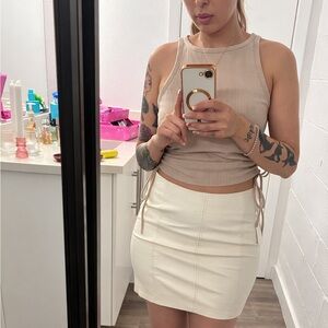 Free People Cream Leather Skirt NEW W/ TAGS!
